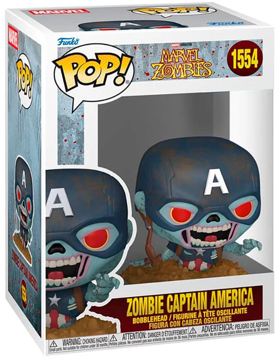 Funko Pop! Marvel Zombies Captain America #1554 - Multicolor