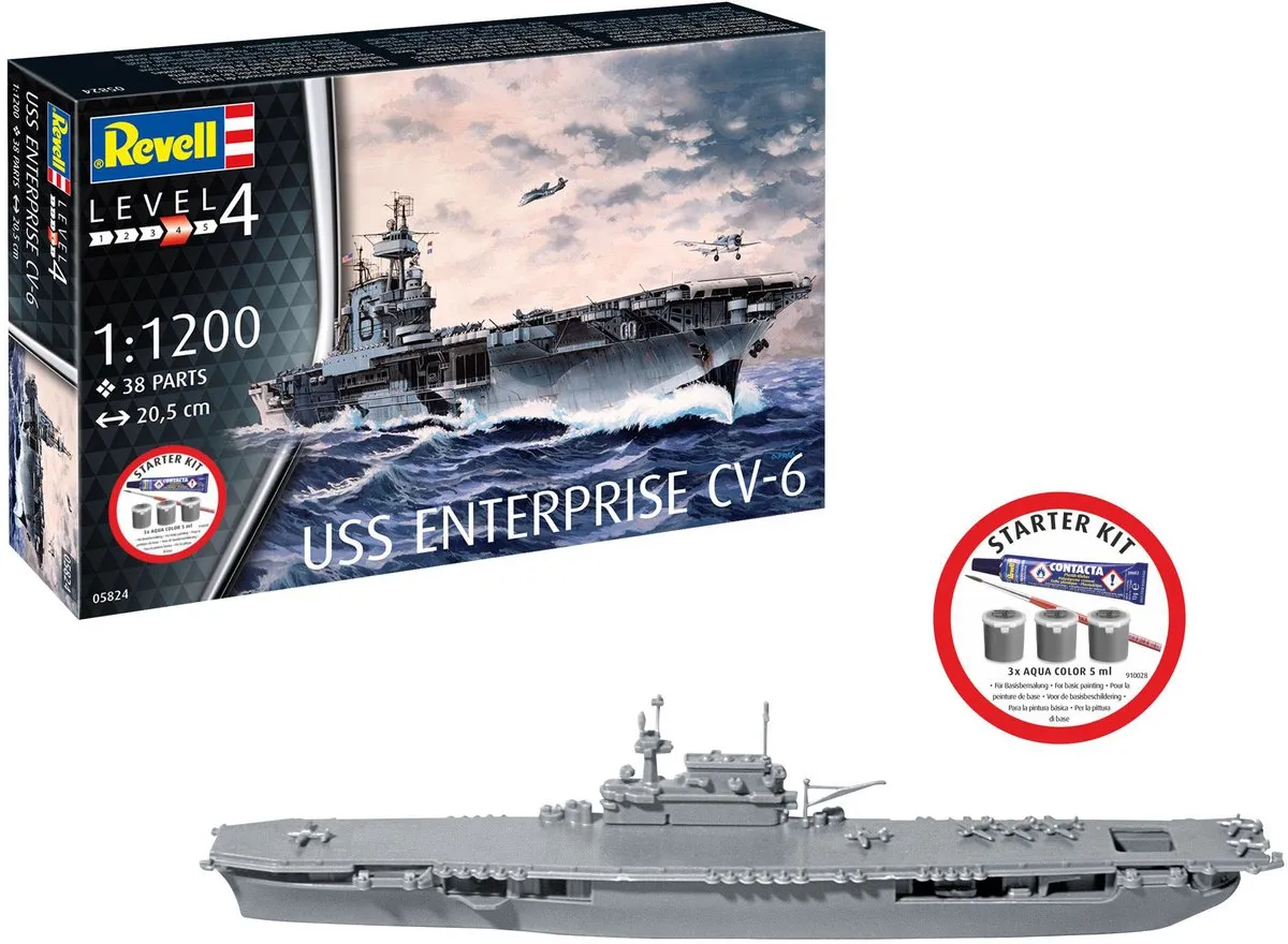 Revell 75824 USS Enterprise CV-6 Yorktown-klasse Vliegdekschip Modelbouwpakket 1