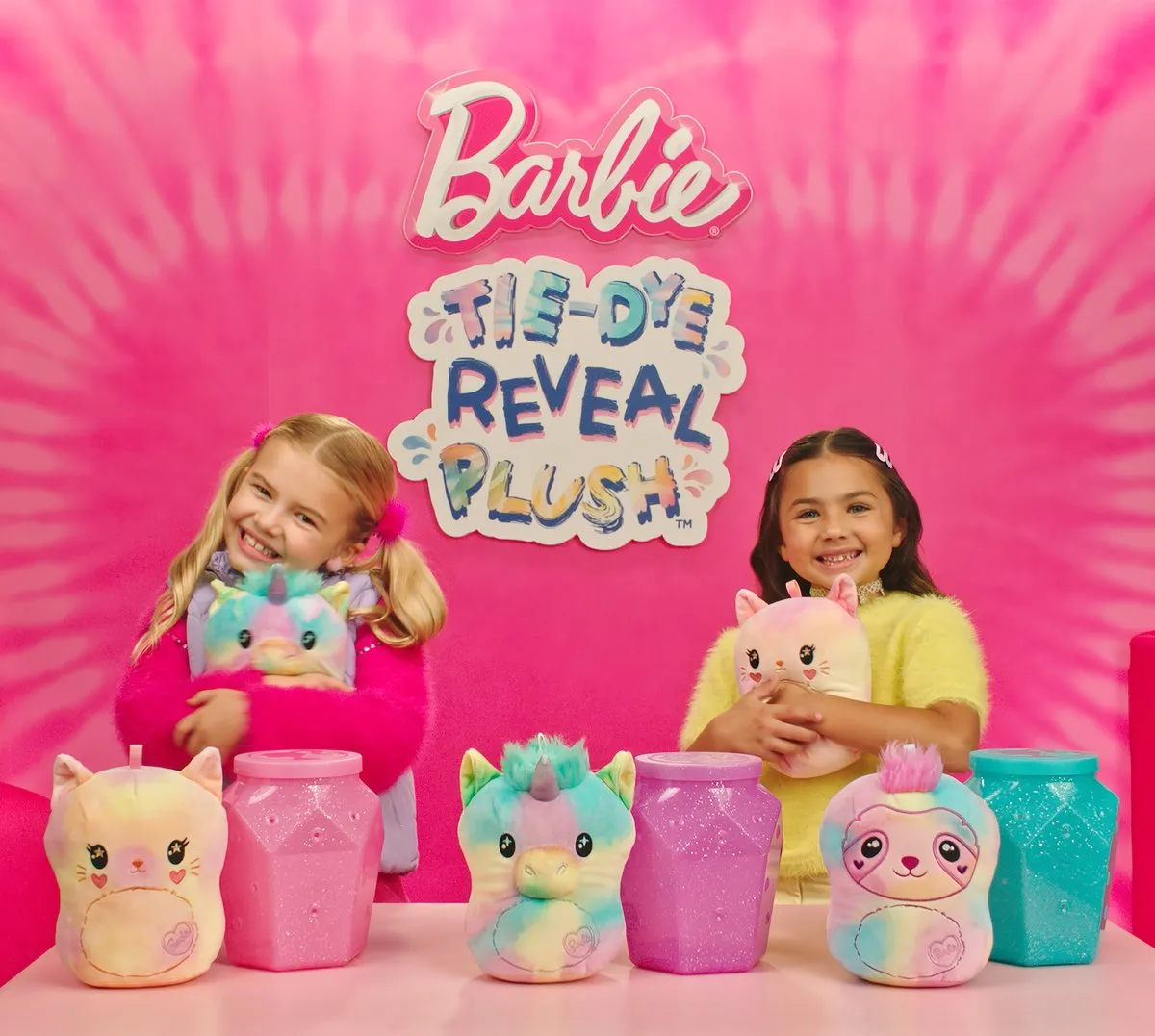 Barbie Tie-Dye Unicorn Pluszak - Meerkleurig - afbeelding 5 van 6