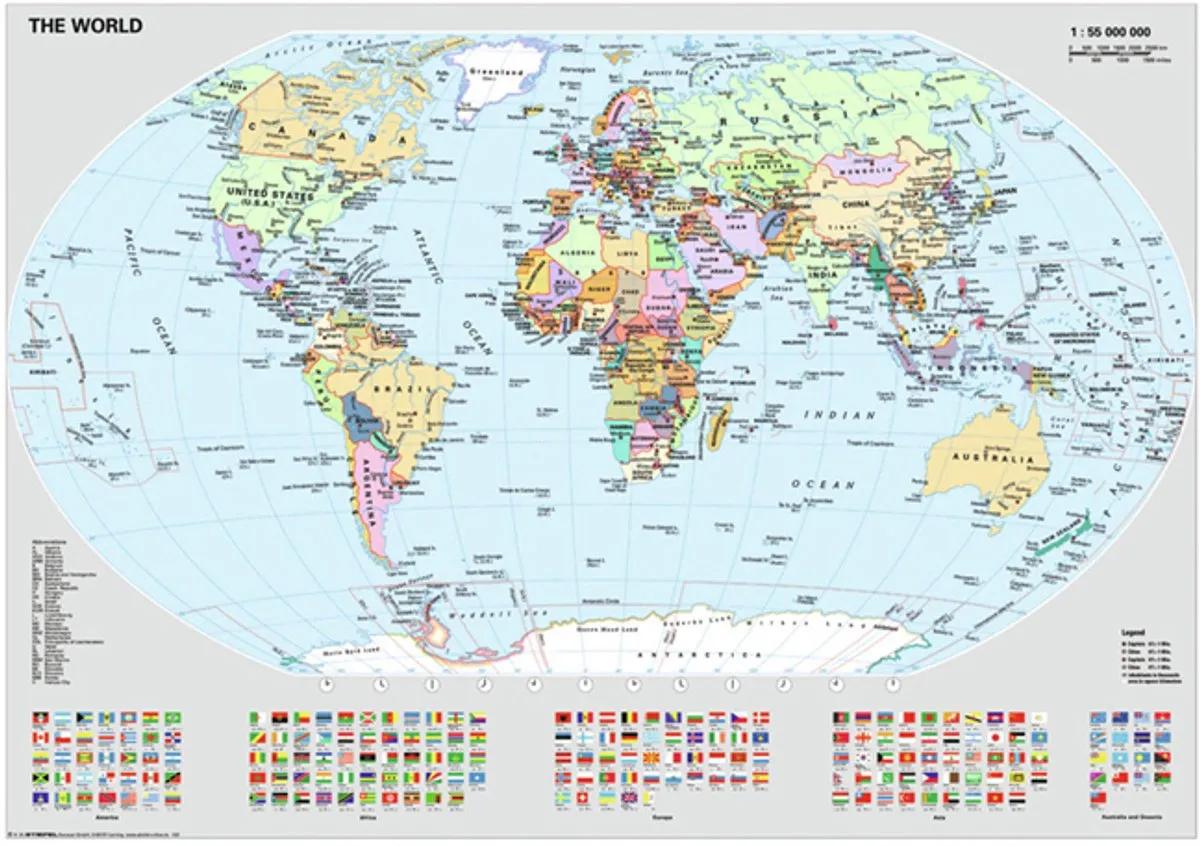 Ravensburger Wereldkaart Legpuzzel 1000 Stuks - Multicolor