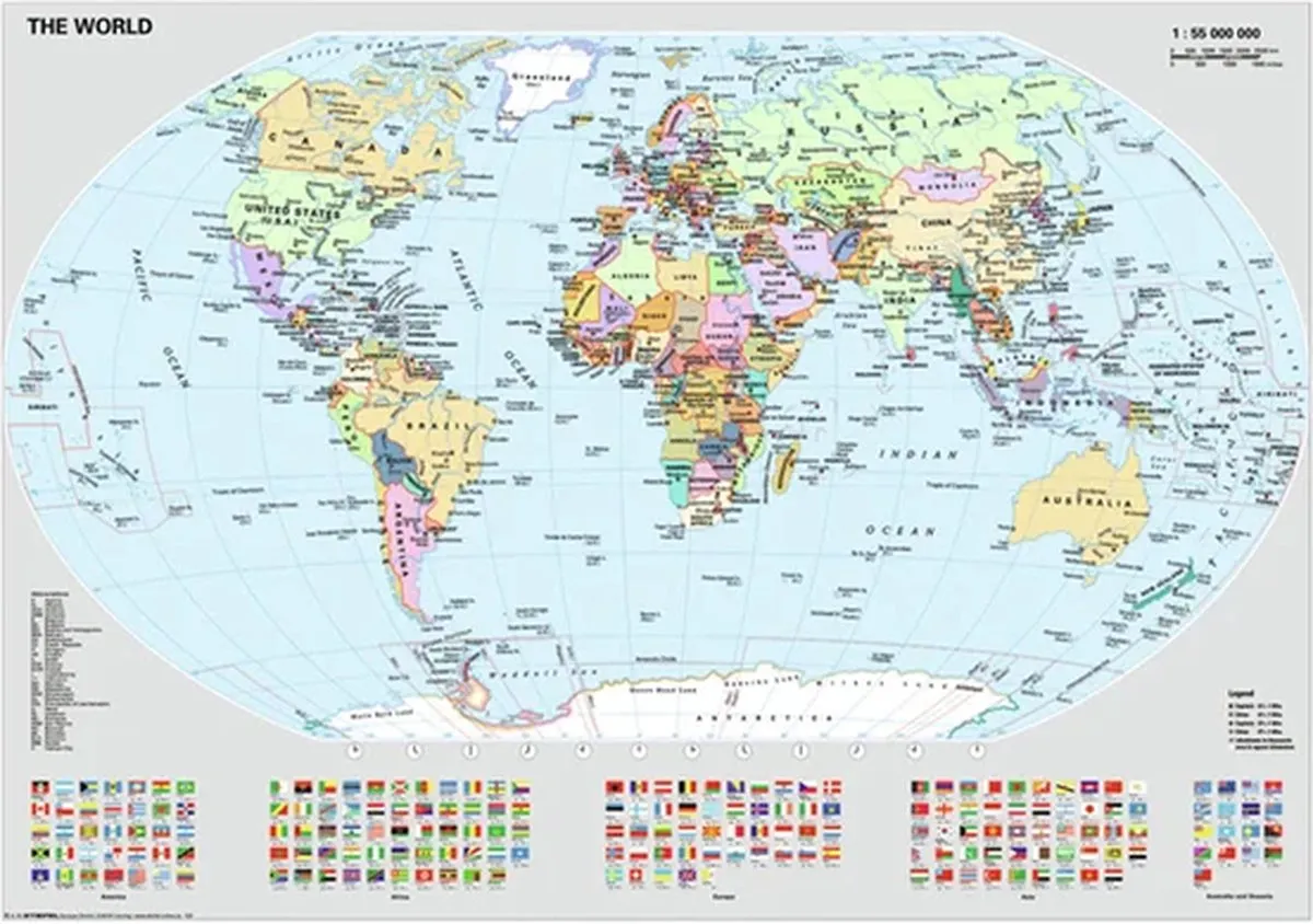 Ravensburger Wereldkaart Legpuzzel 1000 Stuks - Multicolor