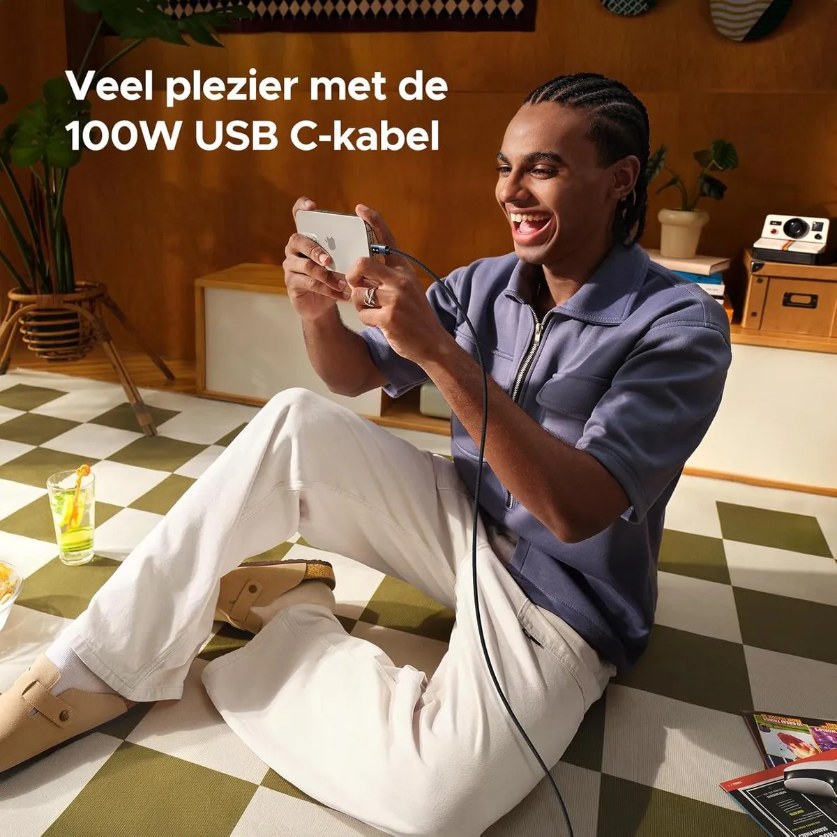 UGREEN UNO 35512 USB-C Kabel 100W PD 3.0 - 2m - Zwart