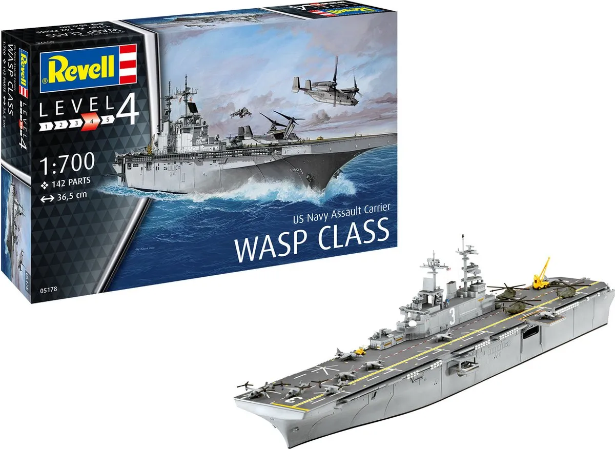 Revell 65178 Assault Carrier USS Wasp Class Modelbouwpakket 1:700