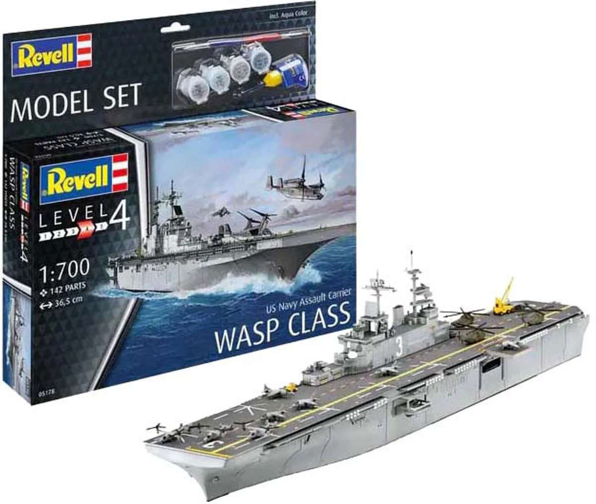 Revell 65178 Assault Carrier USS Wasp Class Modelbouwpakket 1:700 - Multi