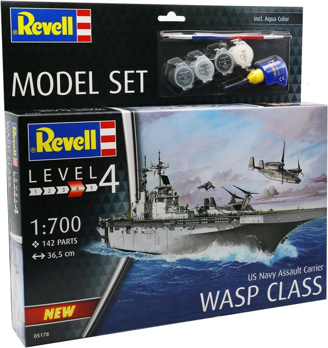Revell 65178 Assault Carrier USS Wasp Class Modelbouwpakket 1:700 - Multi