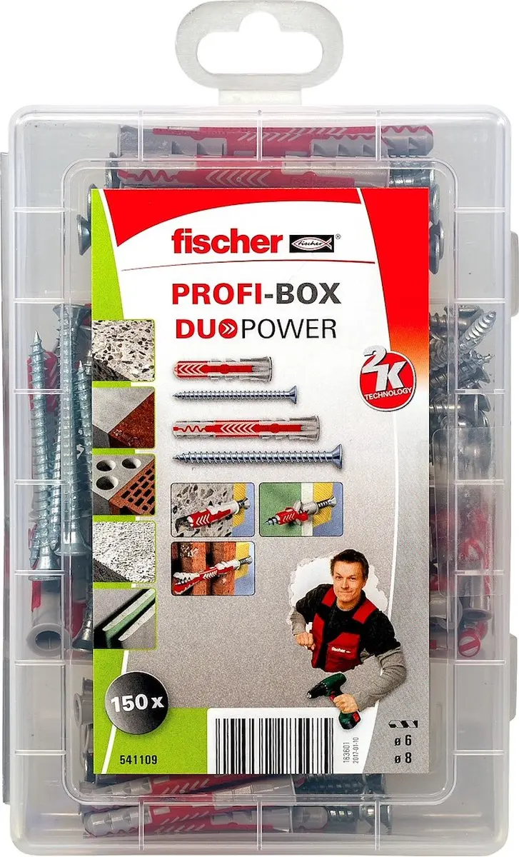 Fischer Profi-Box DuoPower Pluggen & Schroeven - 100 Stuks