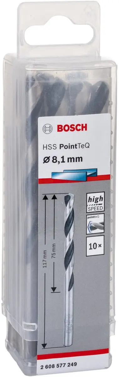 Bosch HSS PointTeQ DIN 338 8.1x75x117mm - 10 Stuks - afbeelding 3 van 5
