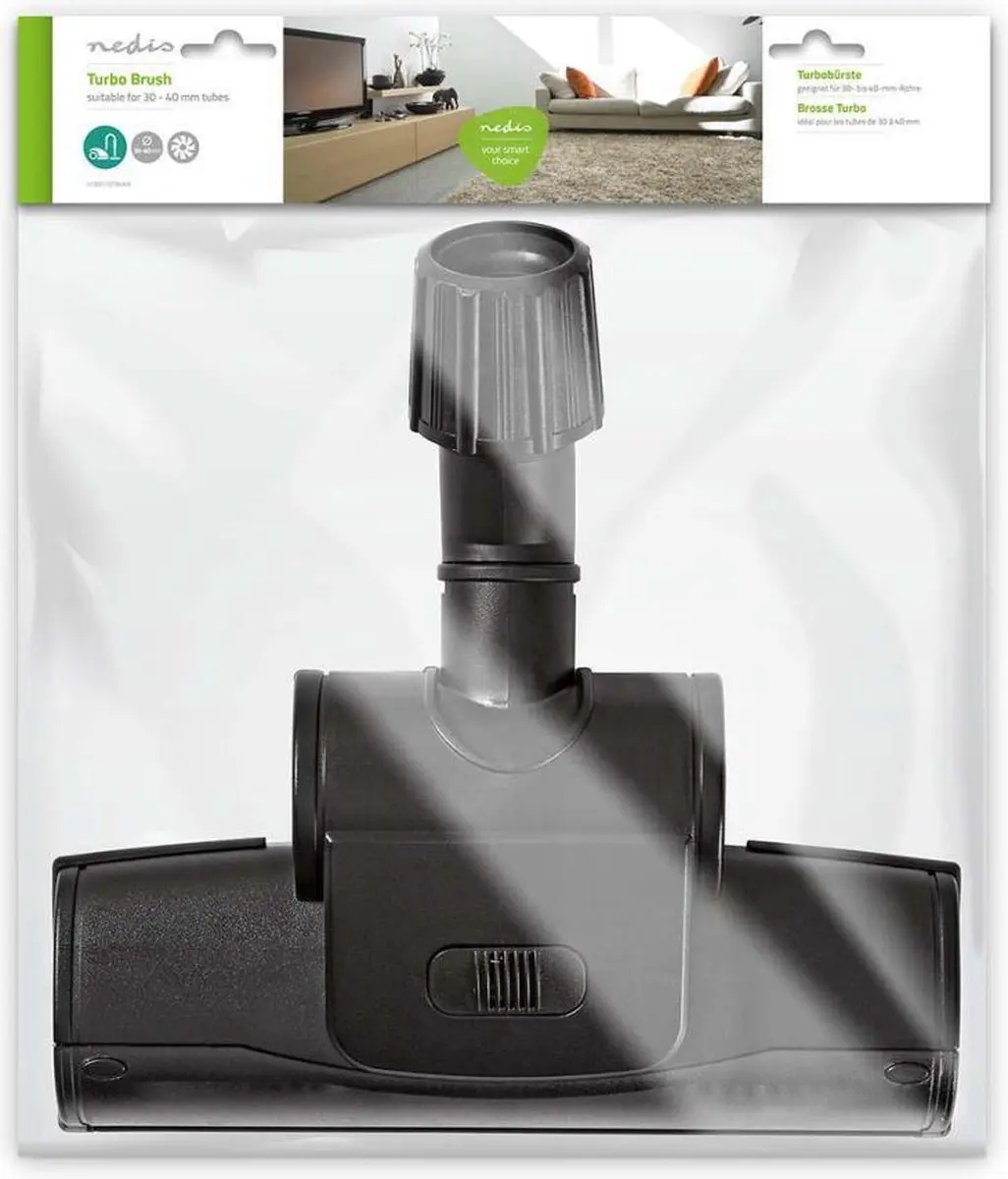 Nedis Turbo Brush Vario VCBR110TBVAR - Stofzuigerborstel 30-40mm - Zwart