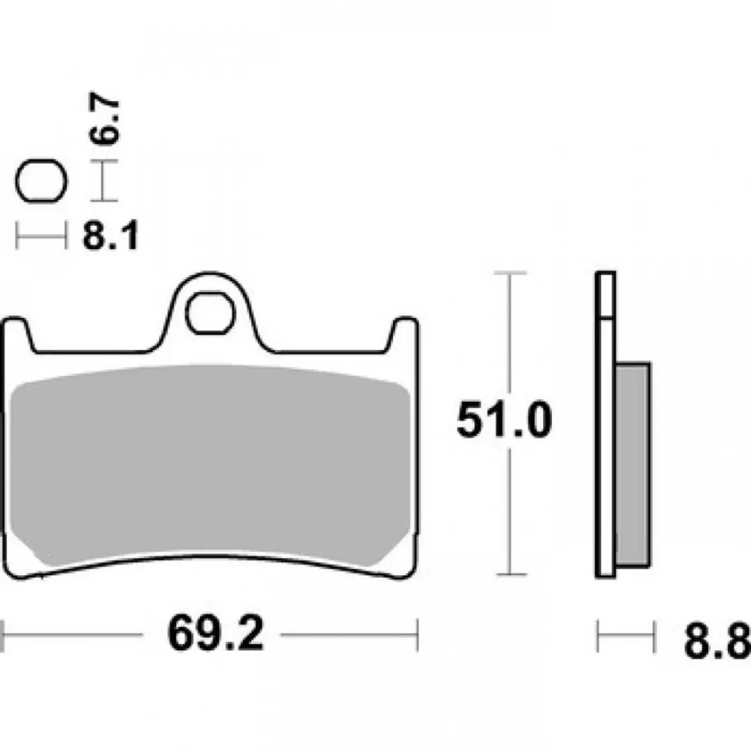 SBS Remblokken voor Yamaha T-Max 530 198HF - Zwart - afbeelding 2 van 3