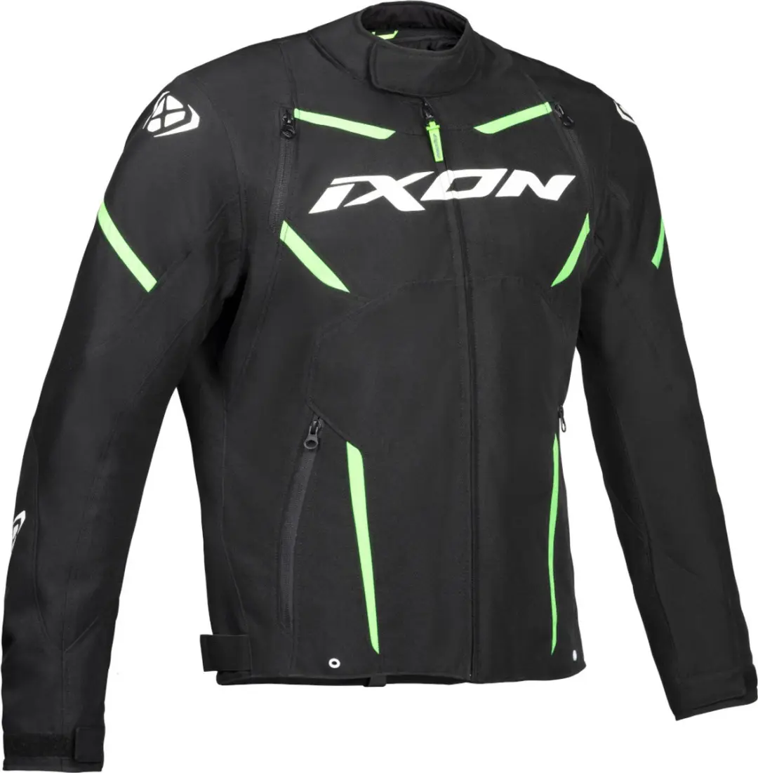 Ixon Striker Zwart Wit Groen Waterdichte Textiele Motorjas