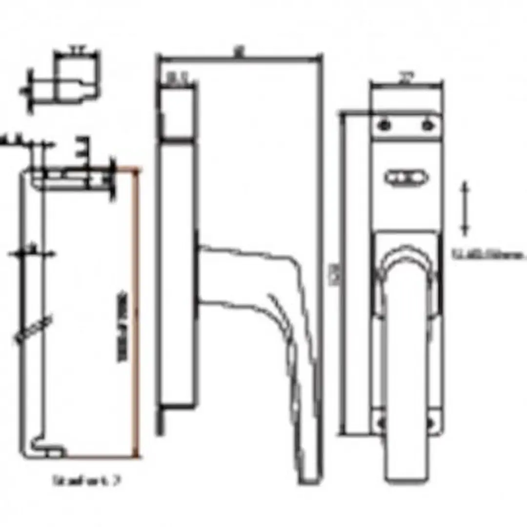 Nemef Staaf voor krukespagnolet 150cm - Verzinkt 9x9mm