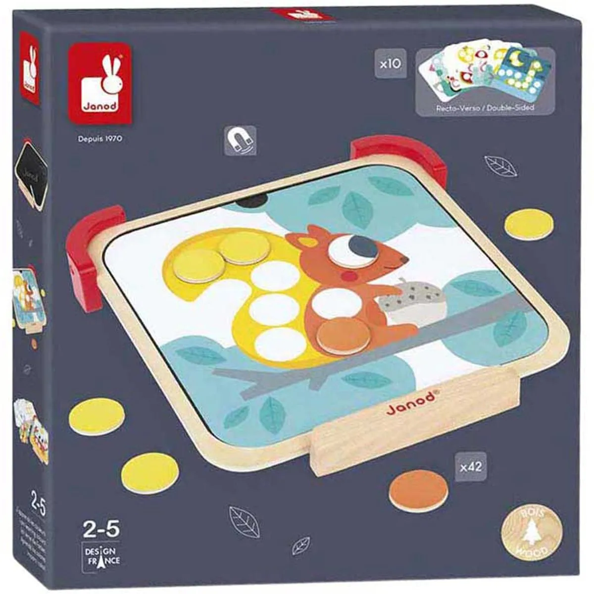 Janod Ik Leer Kleuren Magneetbord - 42 Stippen - Multi