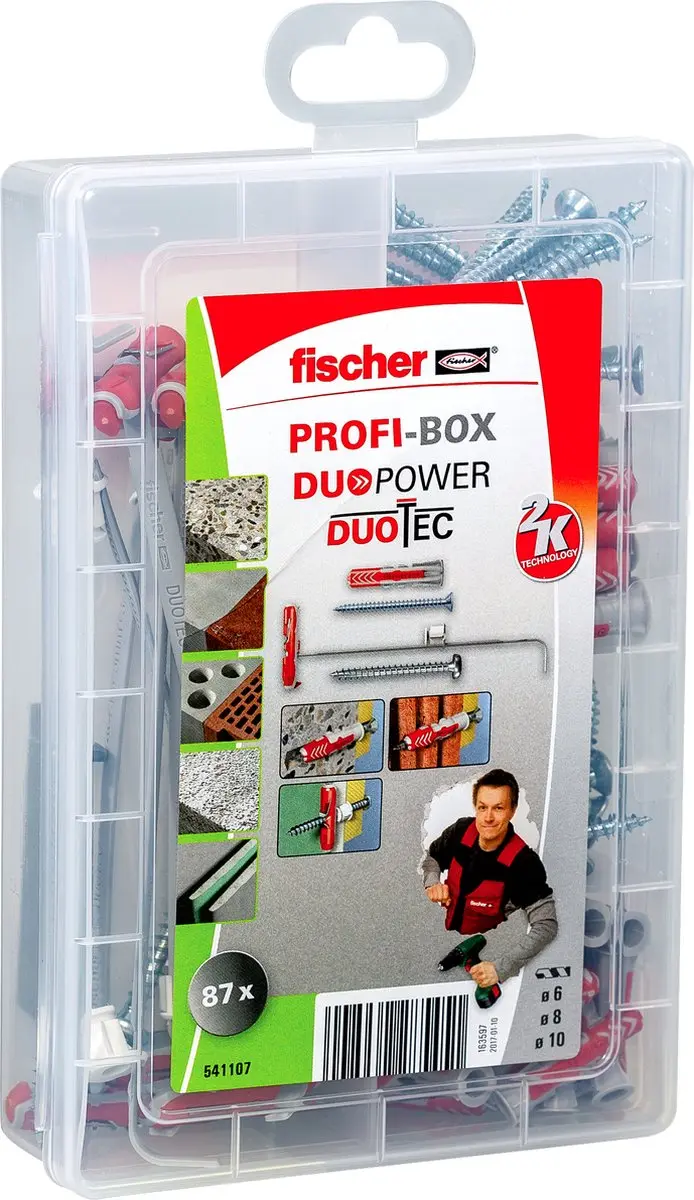 Fischer Profi-Box DuoPower & DuoTec Pluggen - 5 Vakken - 75 Stuks
