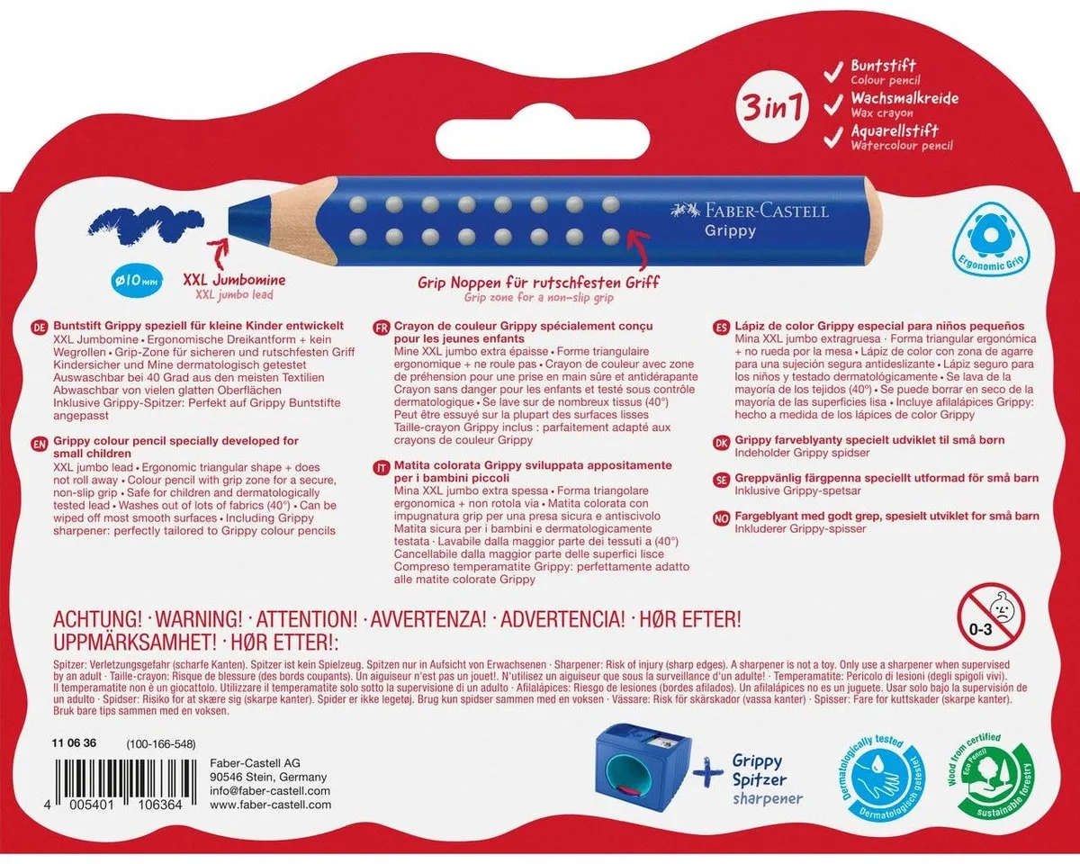 Faber-Castell Grippy XXL Kleurpotlood - 10 Stuks Meerkleurig