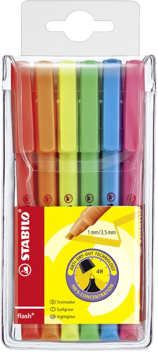 STABILO Flash 4 Kleuren - Meerkleurig