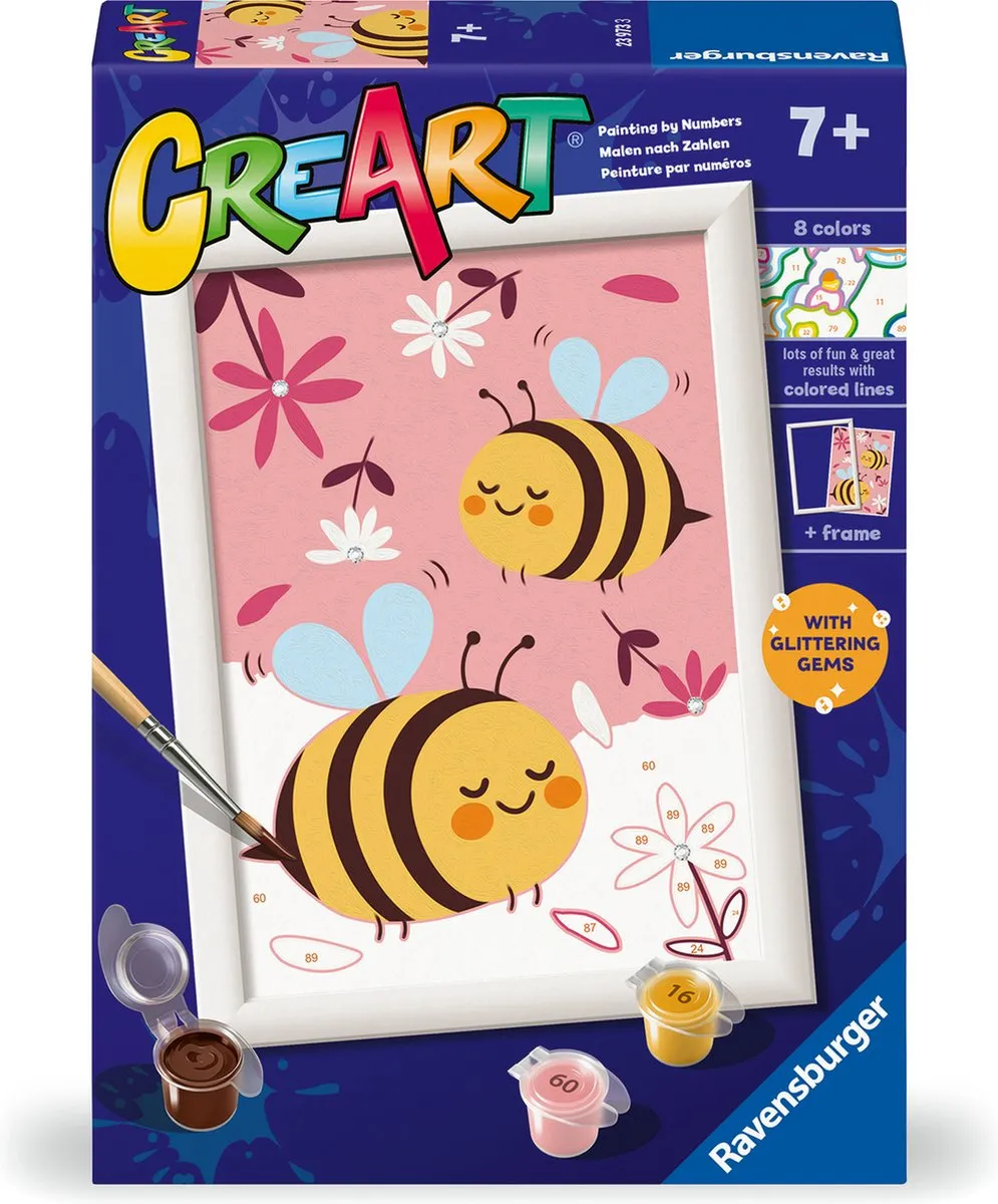 Ravensburger Creart Happy Bumblebees Schilderen op Nummer - afbeelding 6 van 6