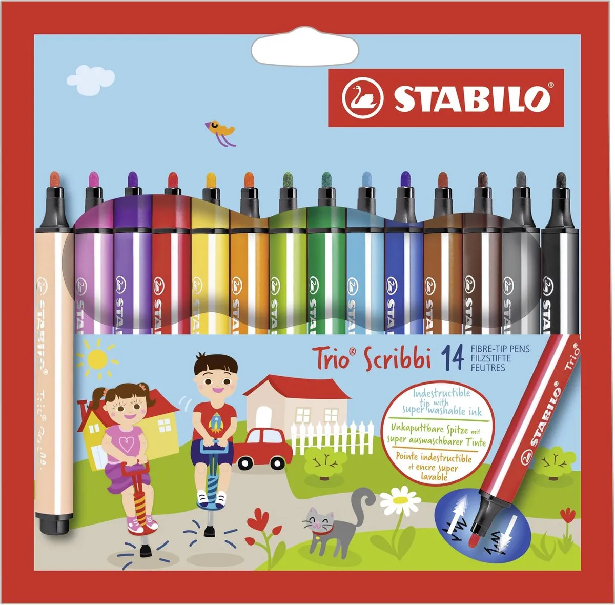 STABILO Trio Scribbi Viltstiften - 14 Kleuren