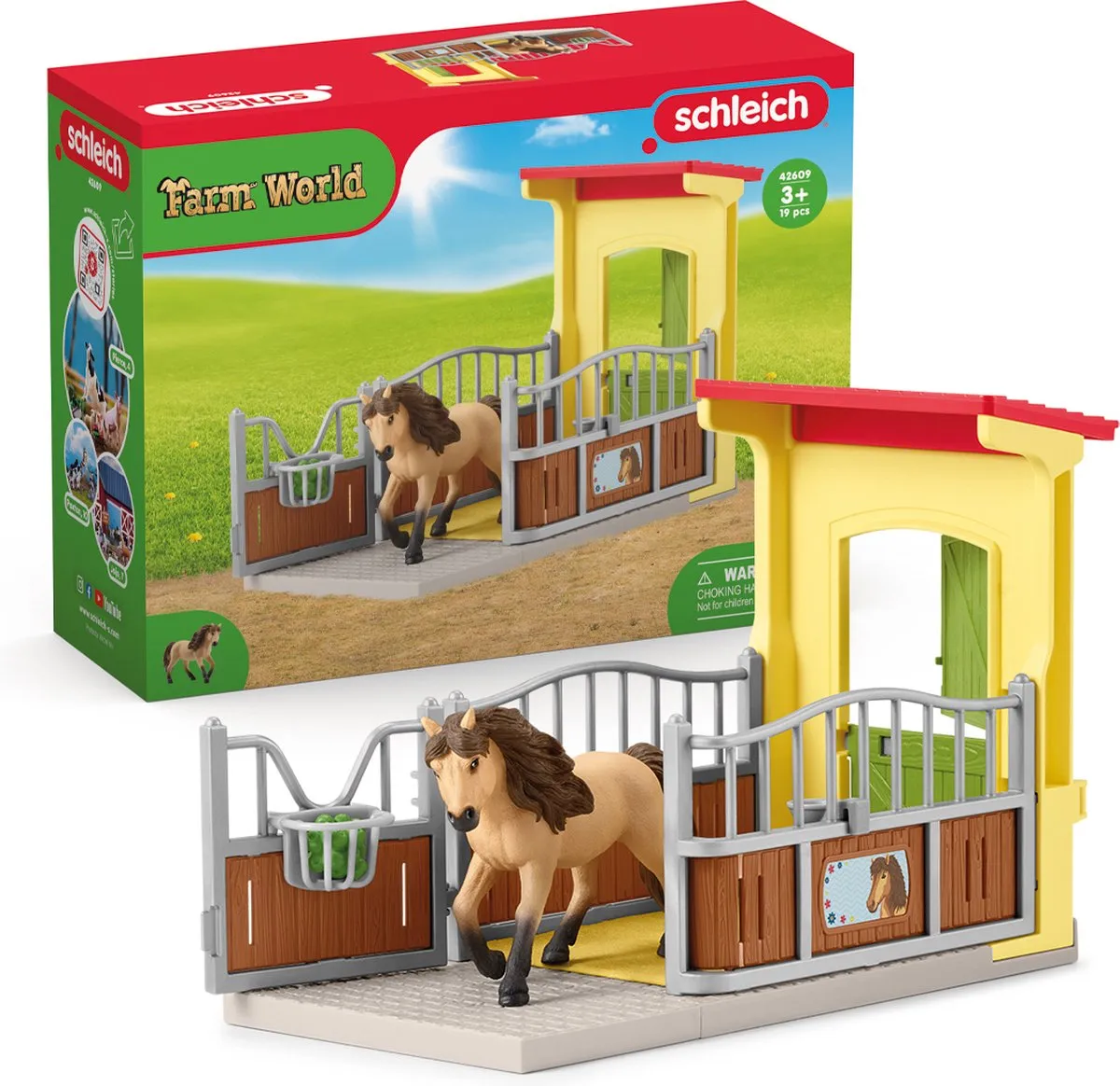 Schleich FARM WORLD Ponystal met IJslanderhengst 42609