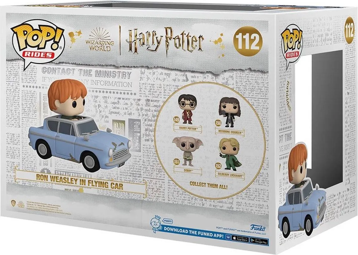 Funko Harry Potter POP! Rides Ron met Auto 15cm - Chamber of Secrets Anniversary
