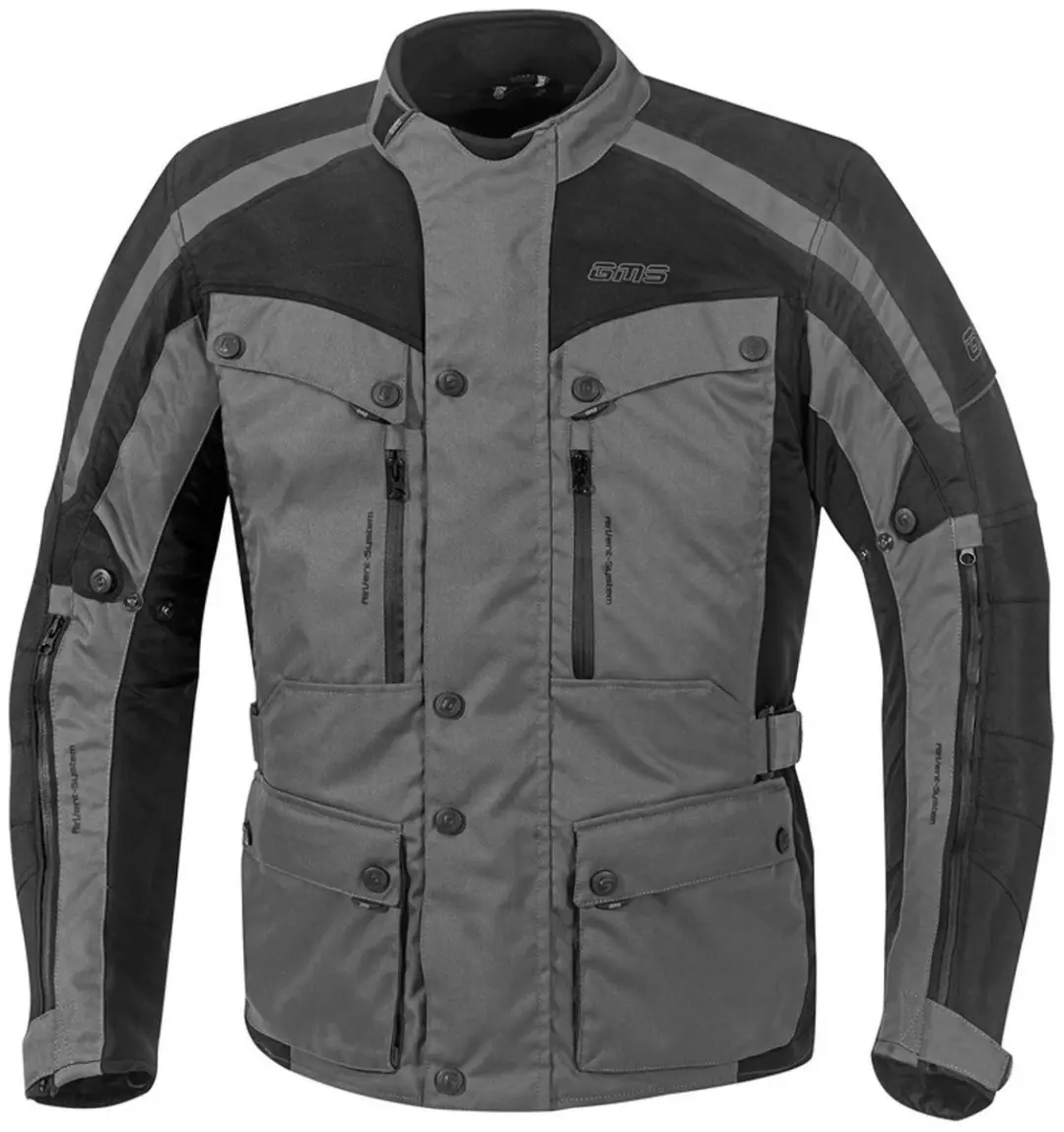 gms Temper Grijs Zwarte Textiele Motorjas