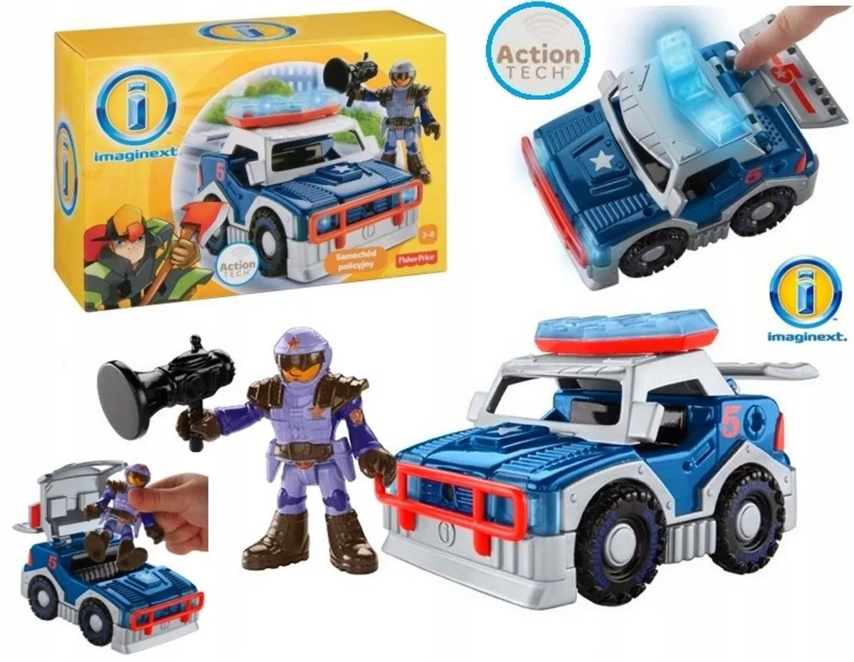 Fisher Price Imaginext Stadsvoertuigen Politie/Wegenwacht - Blauw Wit