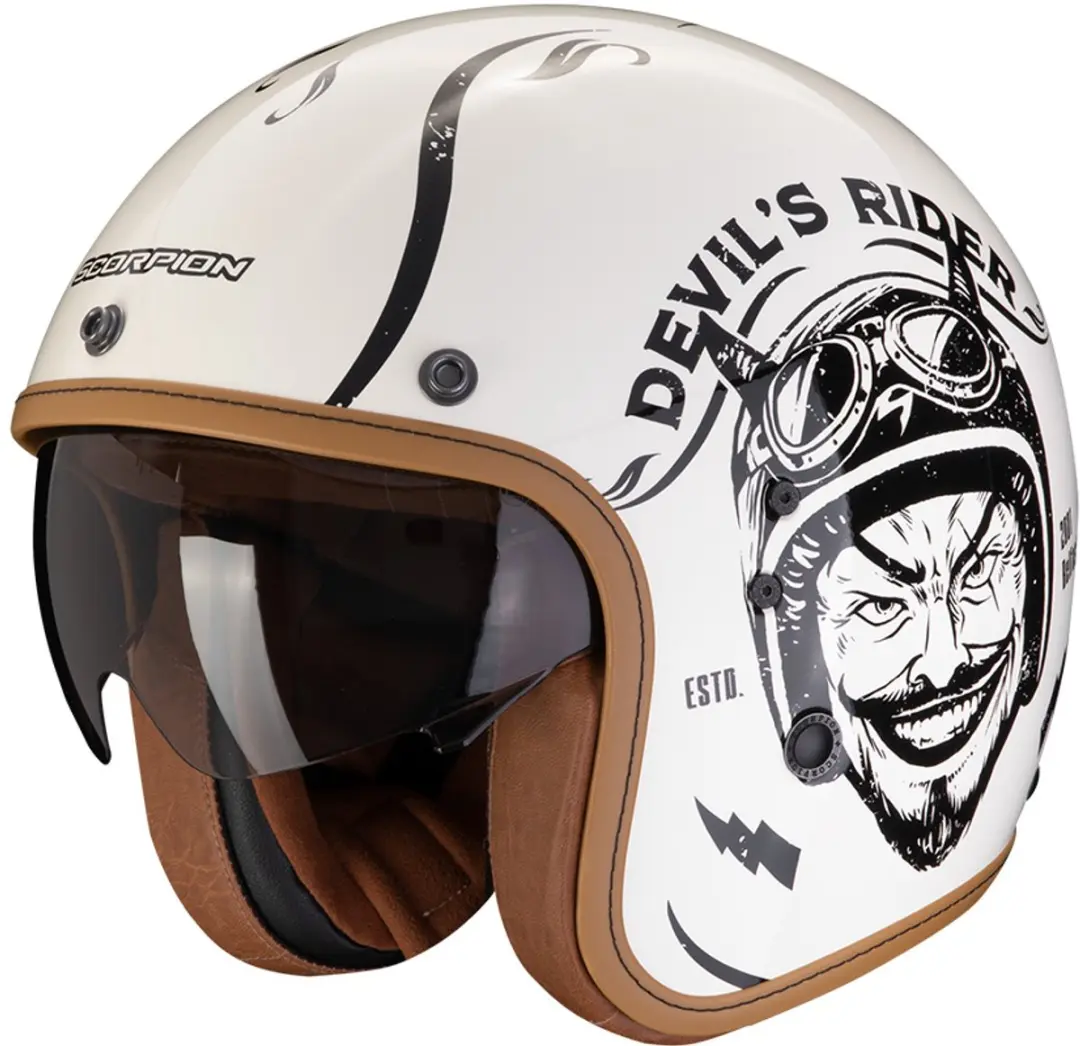 Scorpion Belfast Evo Romeo Cream Zwart Jethelm