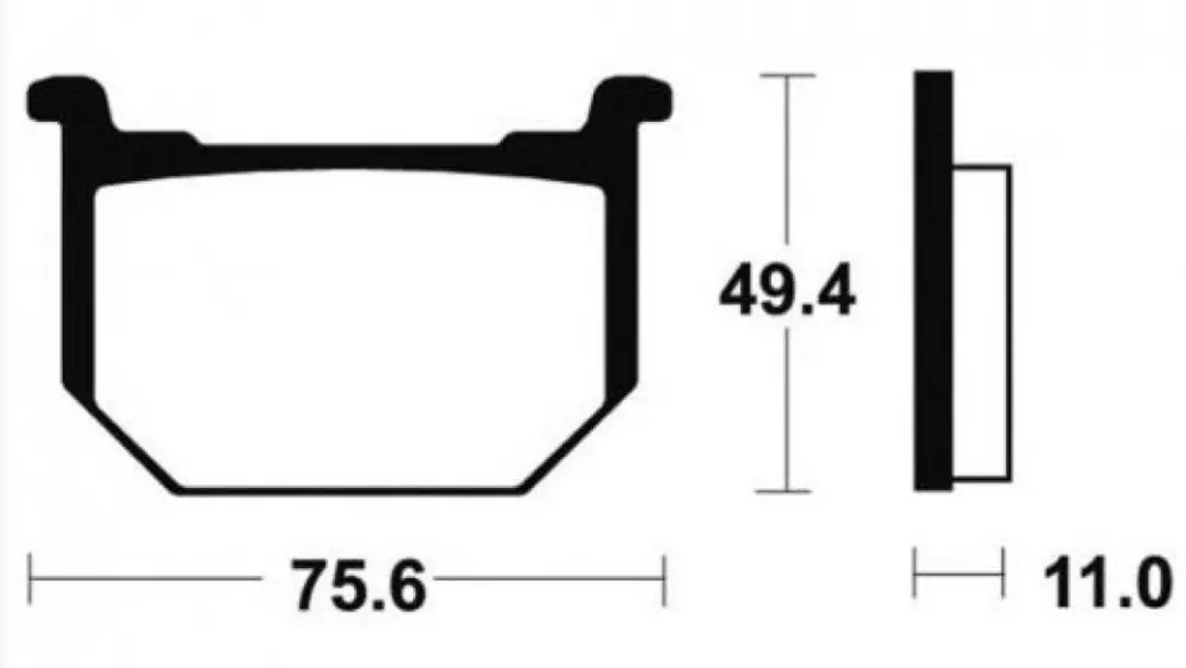SBS Plaquette de frein 533HF - Suzuki 250 GN 1986-1997 - Zwart - afbeelding 3 van 4