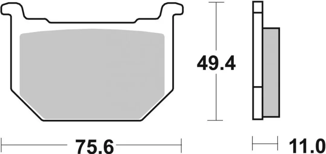 SBS Plaquette de frein 533HF - Suzuki 250 GN 1986-1997 - Zwart - afbeelding 4 van 4