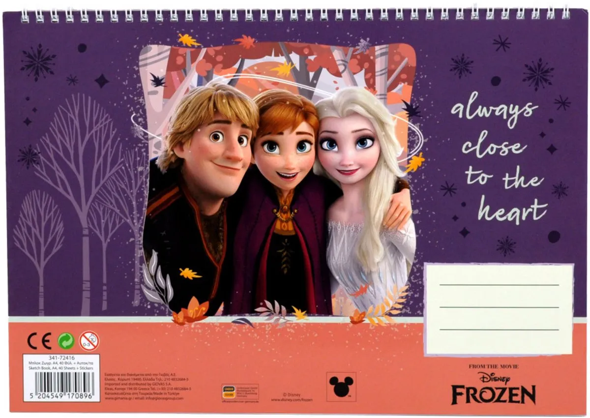Disney Frozen Hart Spiraalschetsboek - 40 Pagina's Multi