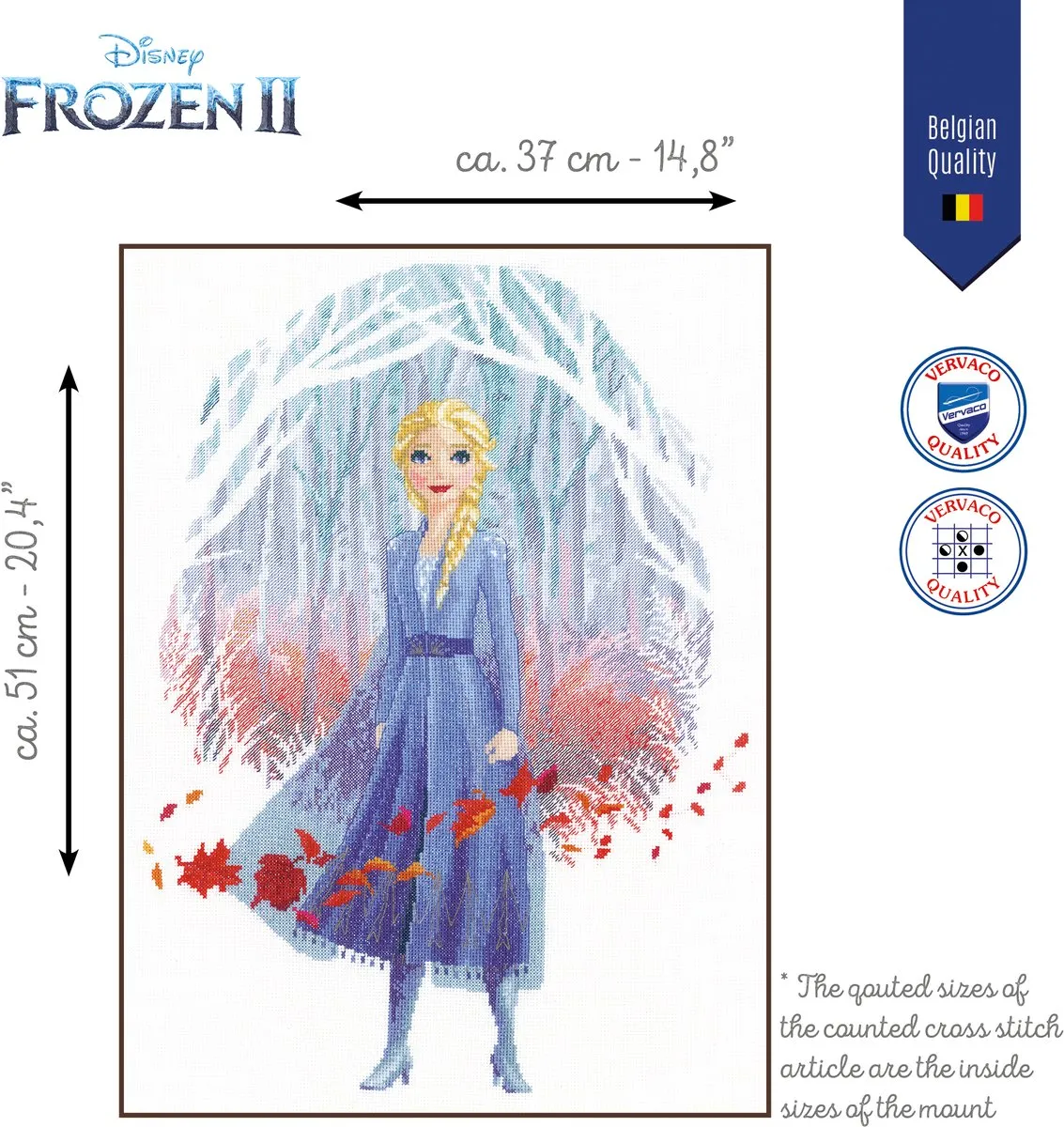 Disney Frozen 2 Elsa Borduurpakket PN-0182572 - Wit