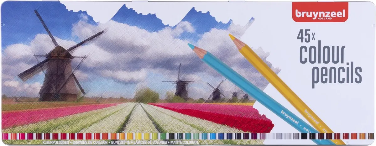 BRUYNZEEL Kleurrijk 45 Potloden - Holland Blik