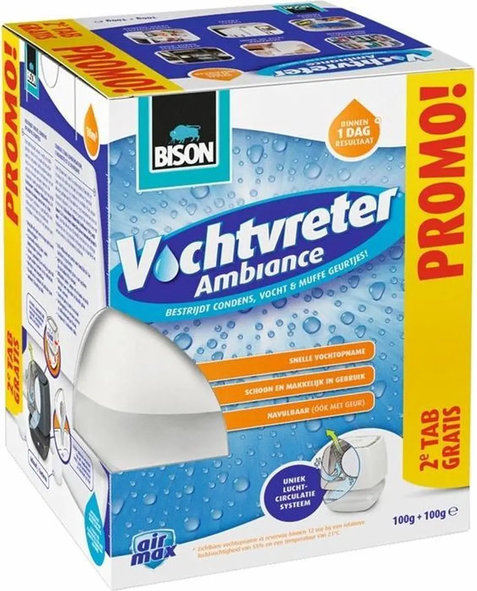 Bison Vochtvreter Ambiance 100g - Wit - afbeelding 4 van 6