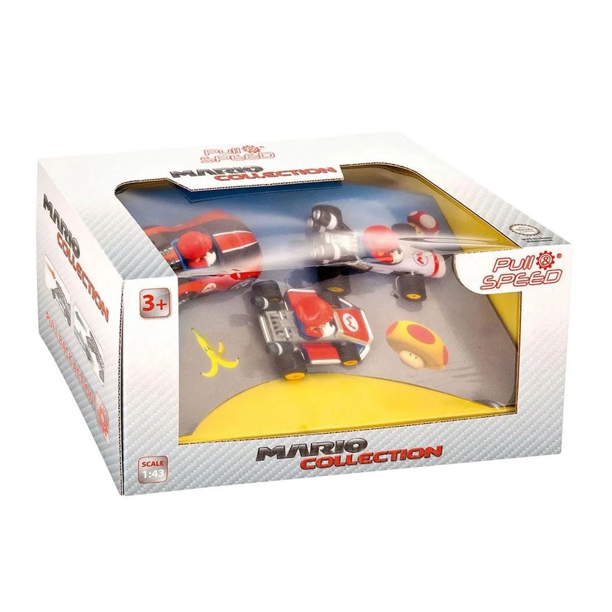 Carrera Mario Kart P-S Mario 3Pack Pull Back Auto 1:43 - Multi