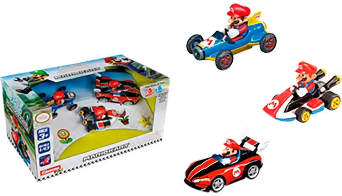 Carrera Mario Kart P-S Mario 3Pack Pull Back Auto 1:43 - Multi