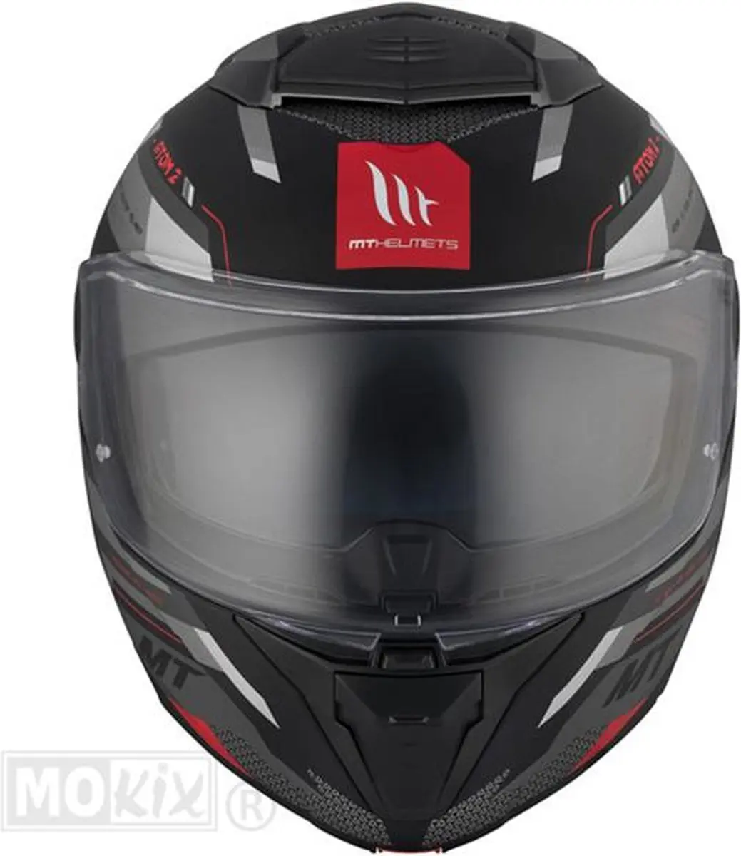 MT Helmets Atom 2 SV Systeemhelm - M - Bast mat zwart/rood