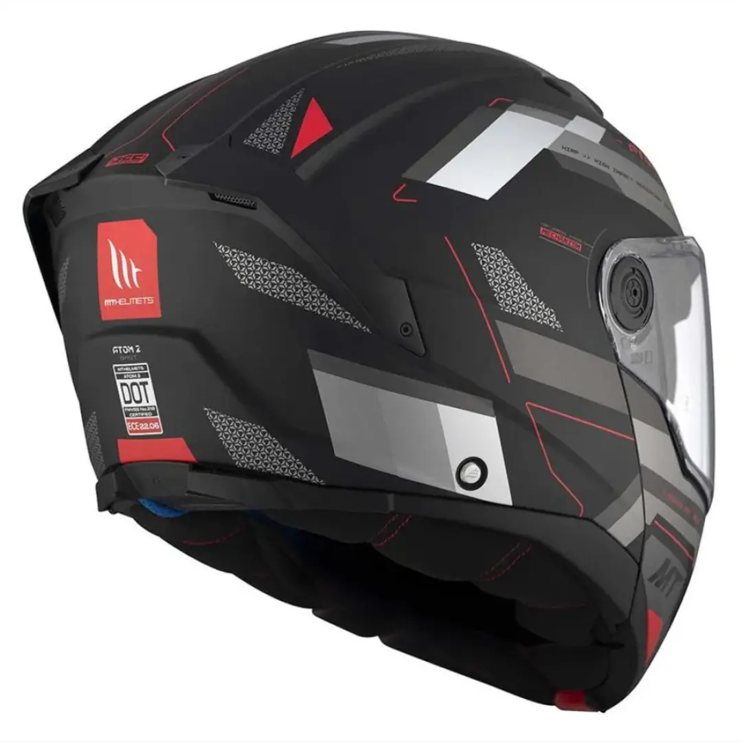 MT Helmets Atom 2 SV Systeemhelm - M - Bast mat zwart/rood