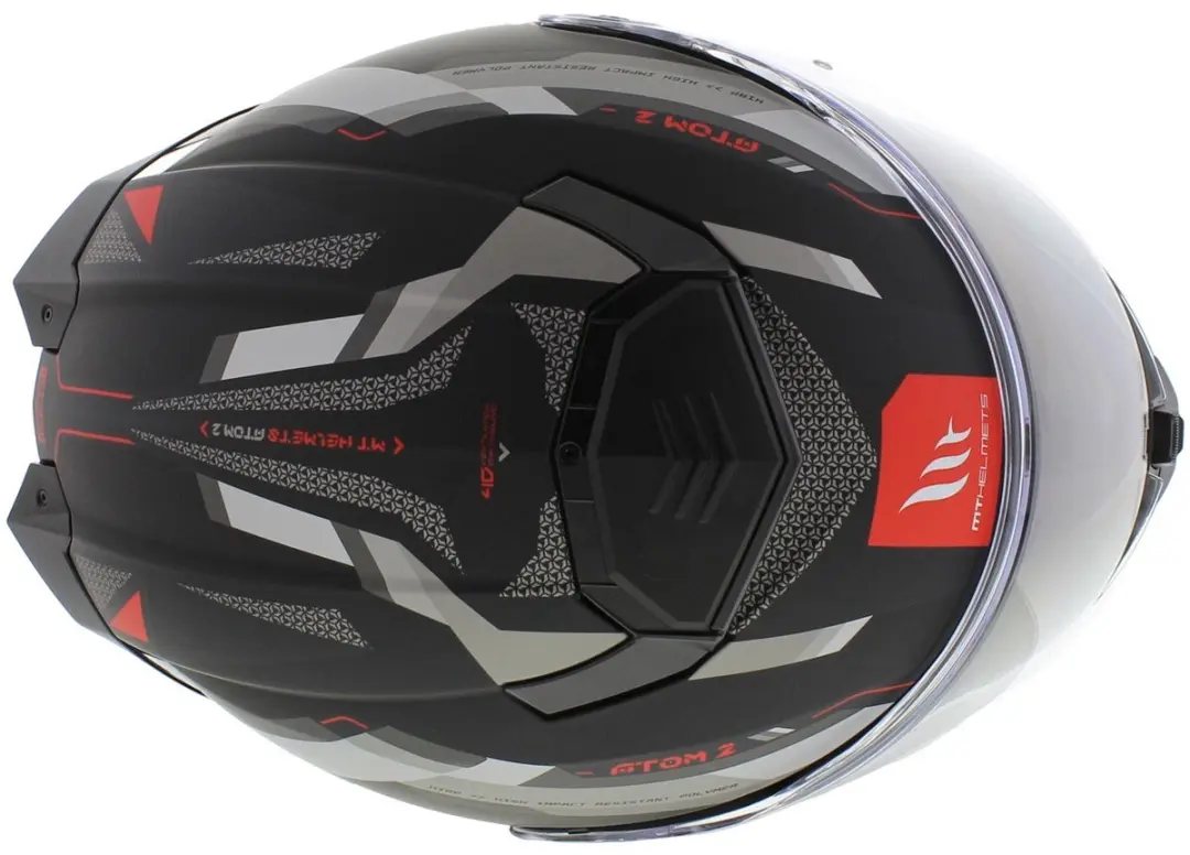 MT Helmets Atom 2 SV Systeemhelm - M - Bast mat zwart/rood - afbeelding 6 van 6