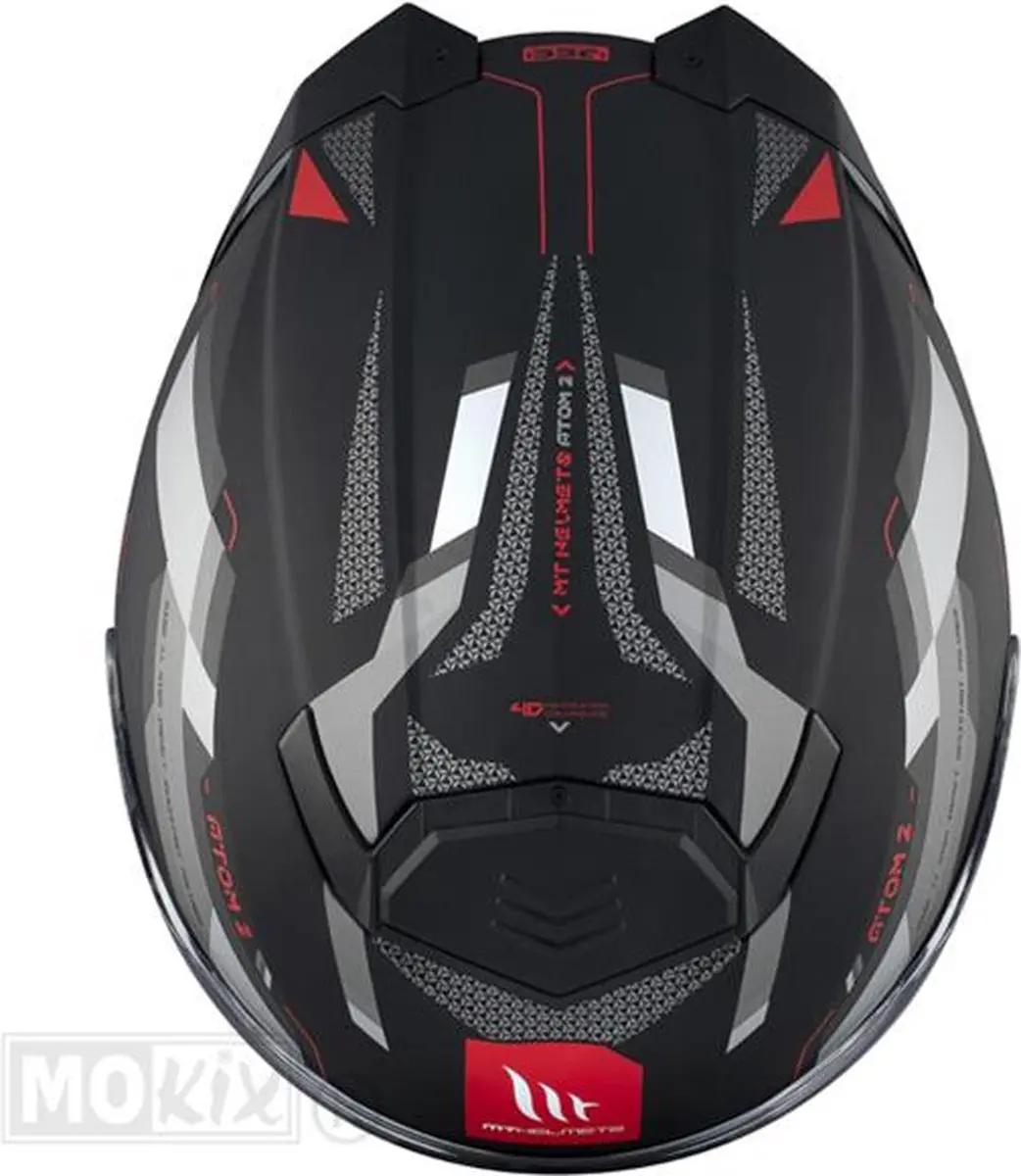 MT Helmets Atom 2 SV Systeemhelm - M - Bast mat zwart/rood
