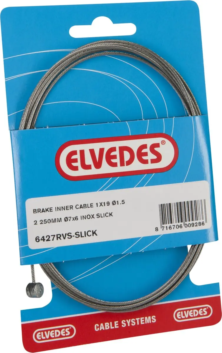 Elvedes Rem Binnenkabel 2250mm RVS Slick ø1,5mm