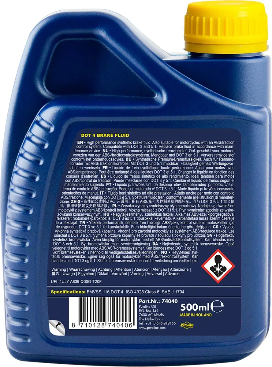 Putoline DOT 4 Remvloeistof 500ml - afbeelding 2 van 3