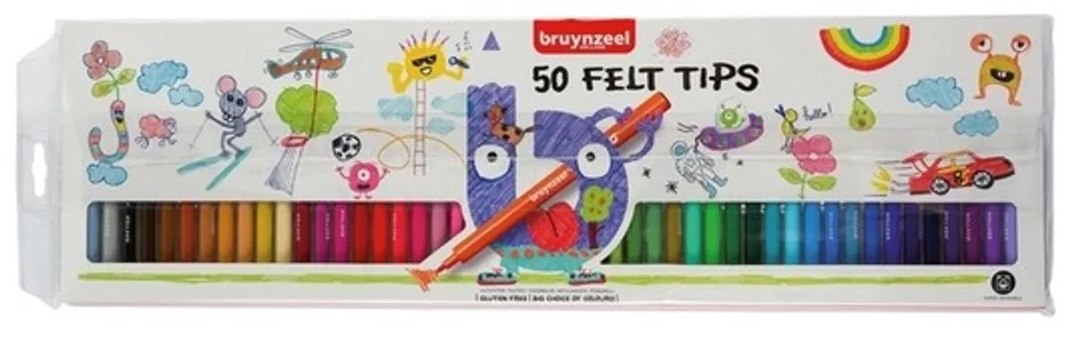 Bruynzeel Schetsboek A3 40 Vel - 50 Viltstiften Multi
