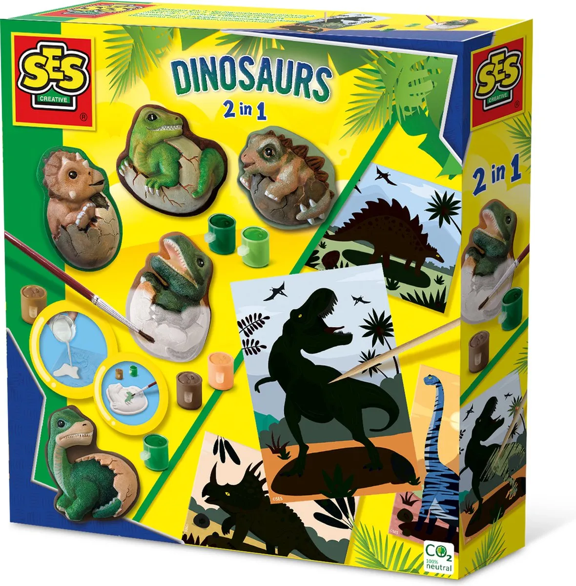 SES Creative Dino’s 2-in-1 Gieten & Schilderen Set