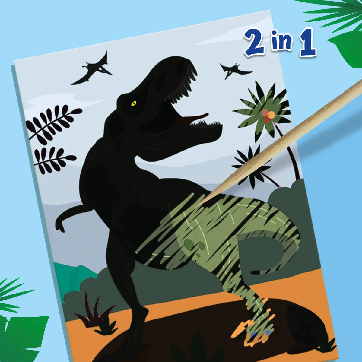 SES Creative Dino’s 2-in-1 Gieten & Schilderen Set - 6 Verfkleuren