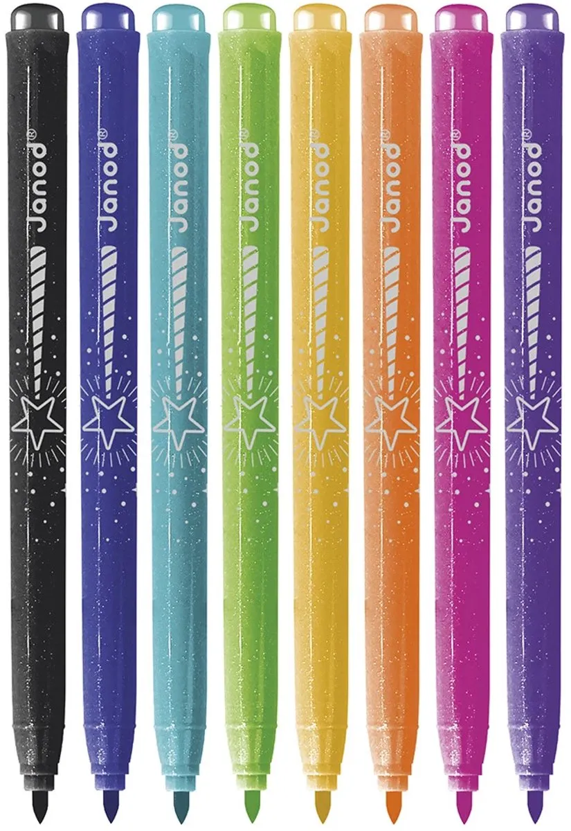 Janod Colo Glitterstiften - 8 Stuks Multikleur