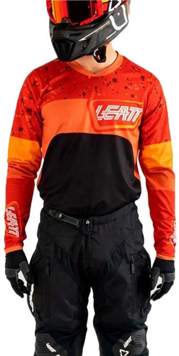Leatt Moto 4.5 Enduro Burn Zwart Oranje Motocross Jersey -