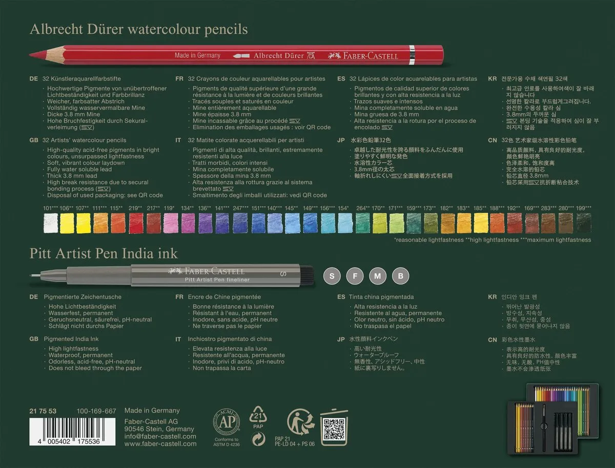 Faber-Castell Albrecht Dürer & Pitt Artist Pen Set 37-delig - 32 Kleuren