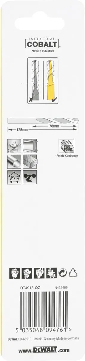 DeWalt DT4964-QZ Industrial Cobalt Metaalboor 9.5mm - afbeelding 2 van 6