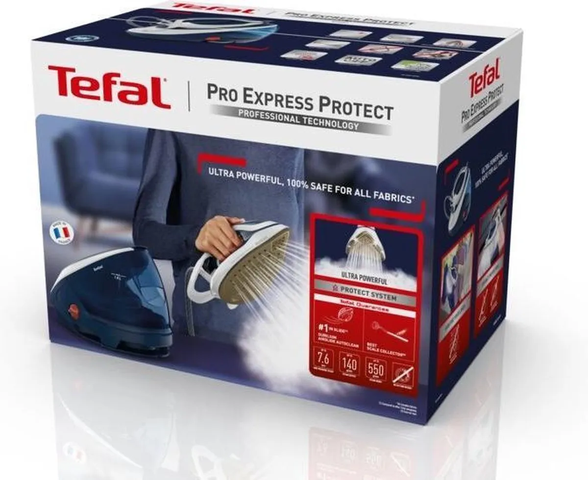 Tefal Pro Express Protect GV9221 Stoomgenerator 2600W - Blauw/Wit - afbeelding 6 van 6