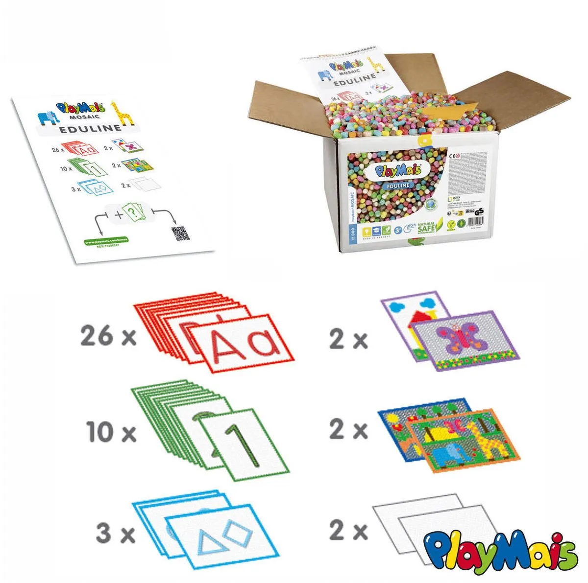 PlayMais Eduline Mosaic Meerkleurig - 12.055 Stukjes