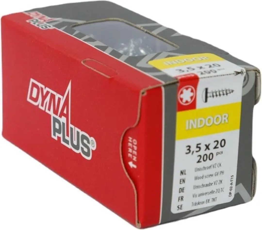 Dynaplus Unischroef Torx 3,5x20mm - 200 Stuks - Verzinkt - afbeelding 6 van 6